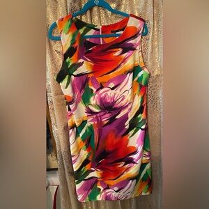 Tiana B Red and Orange Sheath Dress